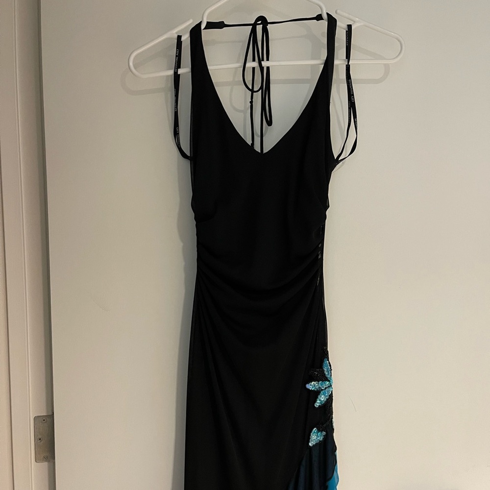 Beautiful black dress with high low cut
